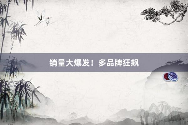 销量大爆发！多品牌狂飙