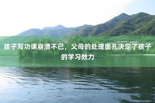 孩子写功课崩溃不已,父母的处理面孔决定了孩子的学习效力