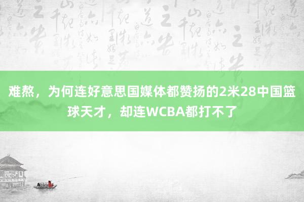 难熬,为何连好意思国媒体都赞扬的2米28中国篮球天才,却连WCBA都打不了