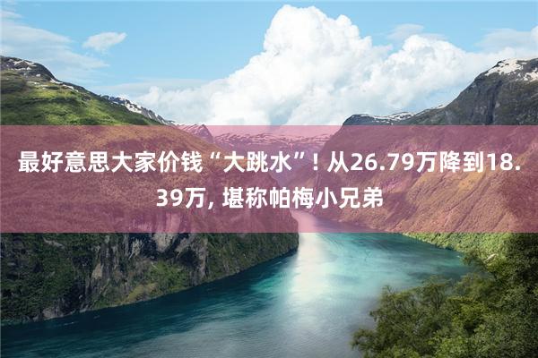 最好意思大家价钱“大跳水”! 从26.79万降到18.39万, 堪称帕梅小兄弟
